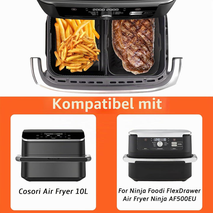 Heissluftfritteuse Zubehör für Ninja Foodi Flexdrawer 10,4 L AF500EU,3 Pcs Airfryer Silikonform Wied