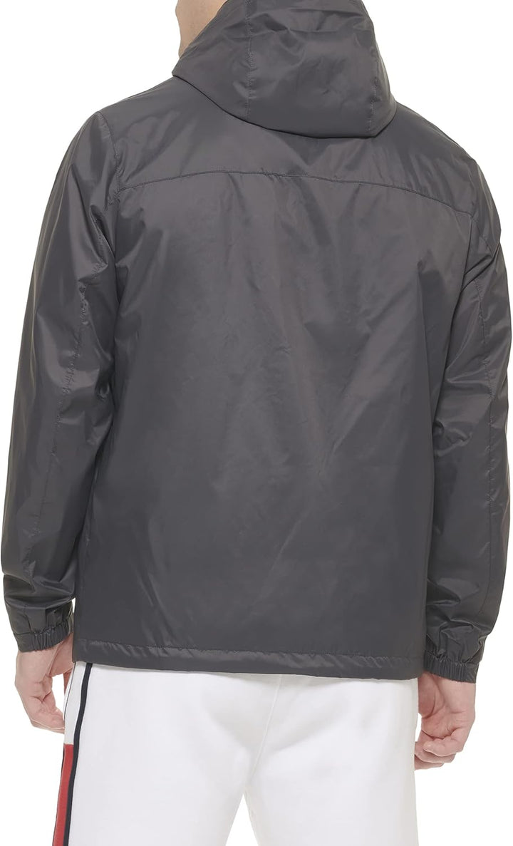 Tommy Hilfiger Herren Lightweight Breathable Waterproof Hooded Rain Jacket Regenmantel XS anthrazit,
