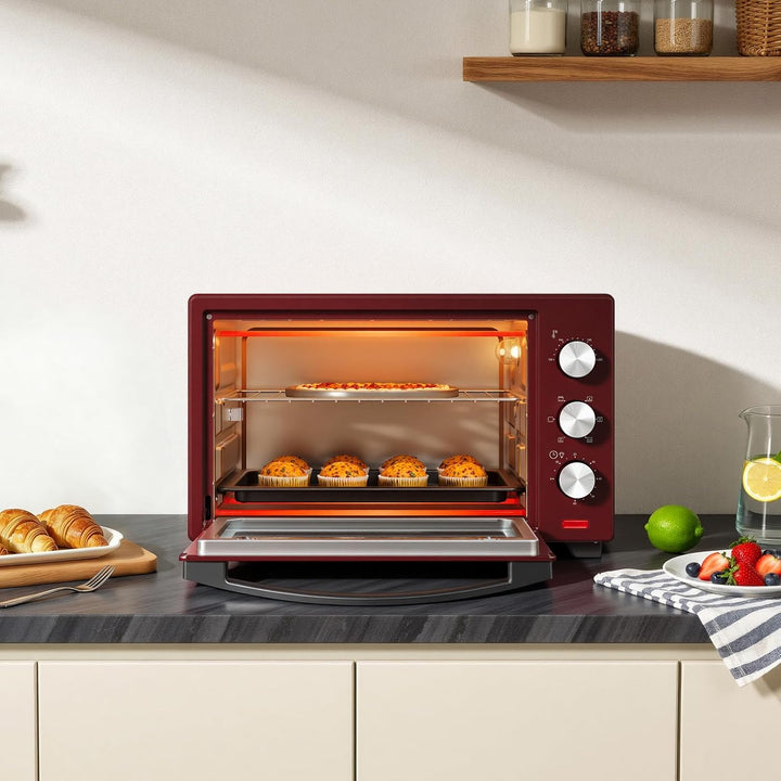 WOLTU Mini Backofen 32 Liter, 1600 Watt Toasterofen | Pizzaofen | Herausnehmbares Krümelblech mit Ti