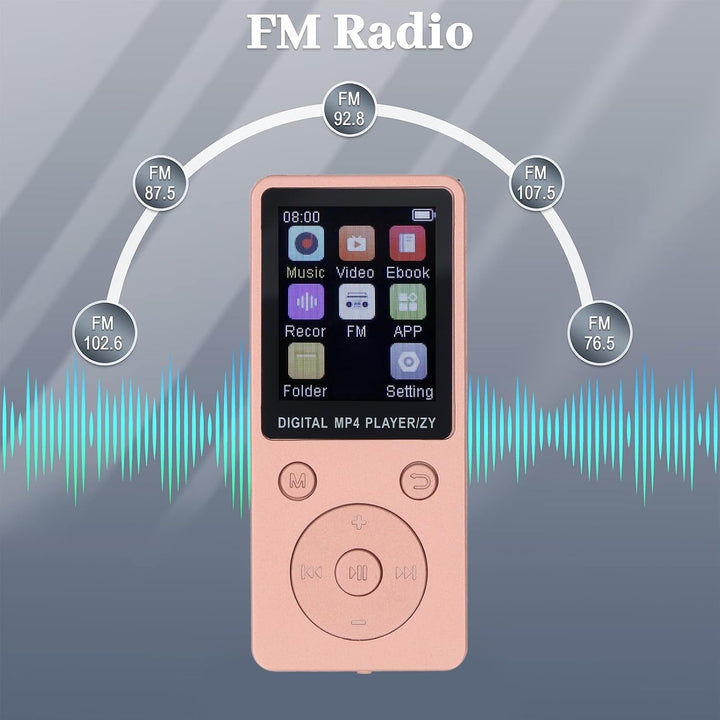 MP3-Player mit Bluetooth, HiFi-Sound, 1,8-Zoll-Bildschirm, Tragbarer Musik-Player mit Kopfhörern, Ra