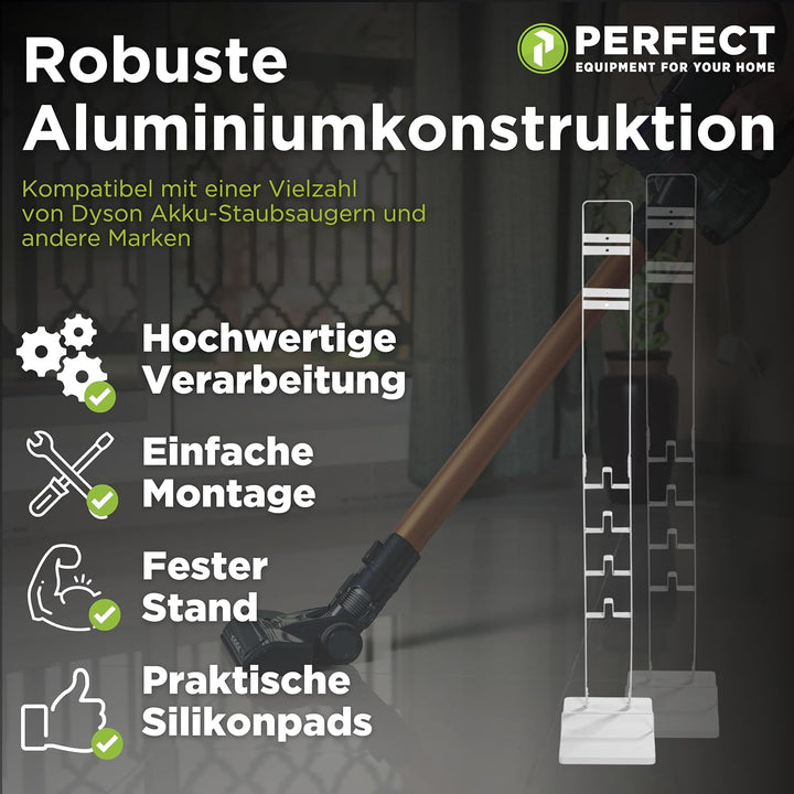 Perfect, Staubsauger-Ständer, Standfuss Organizer für Dyson V6 Pro, V7, V8, Cyclone Fluffy/Absolute,