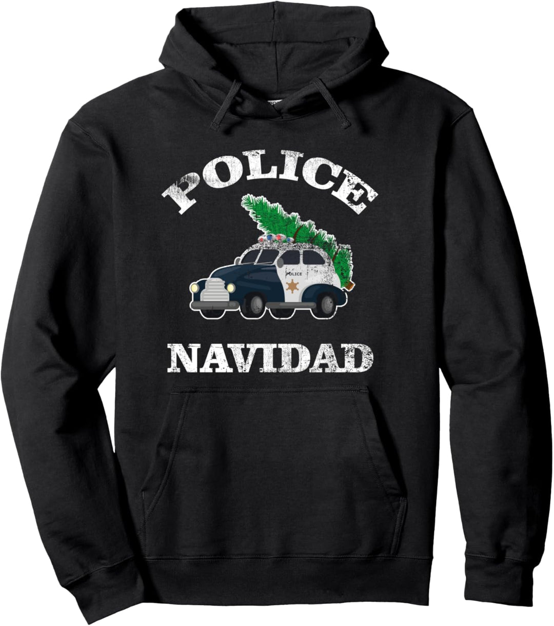 Police Navidad Weihnachts Geschenk Christbaum Polizei Auto Pullover Hoodie