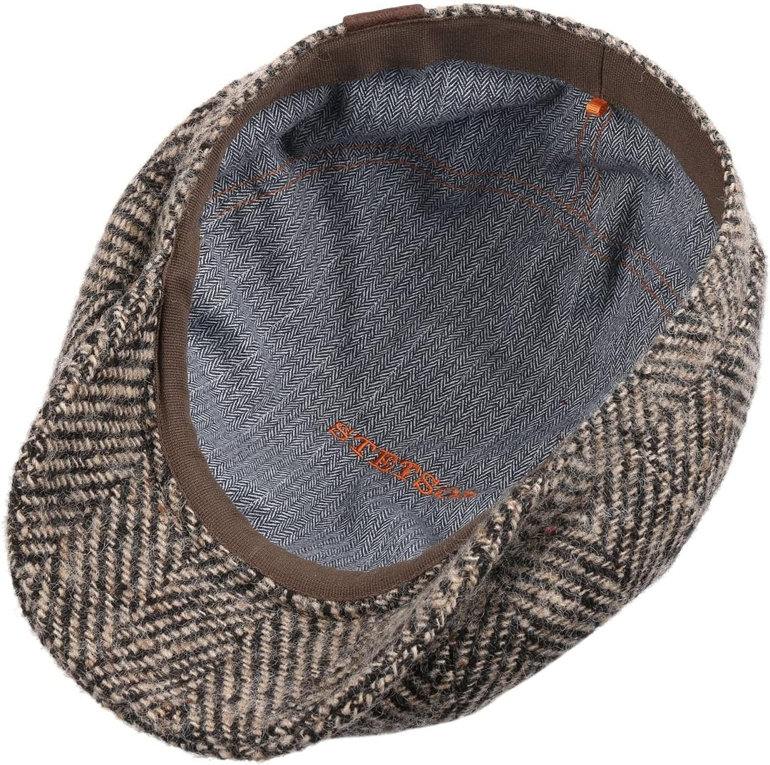 Stetson Hatteras Herringbone Flatcap - Schirmmütze - Klassischer Stil - Herrenmütze aus Schurwolle -