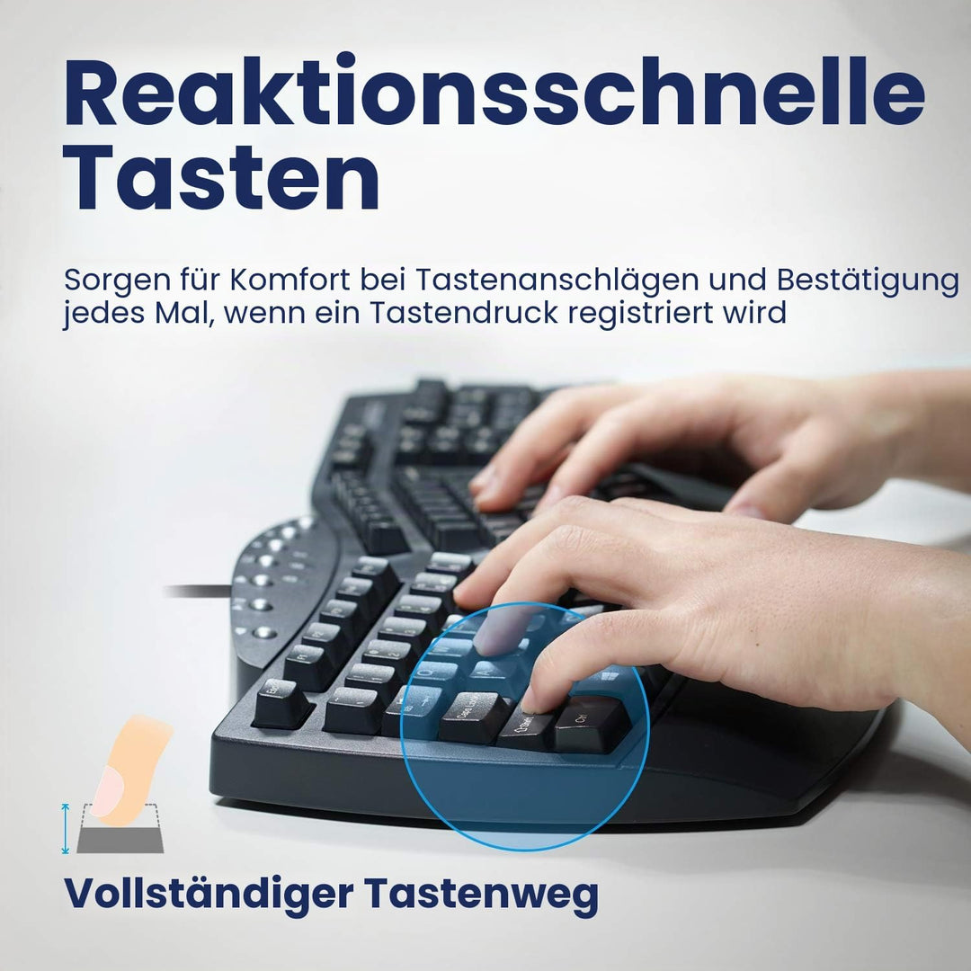 Perixx Periboard-512 Ergonomische Geteilte Tastatur, Natürliches ergonomsiches Design, 485 x 236 x 4