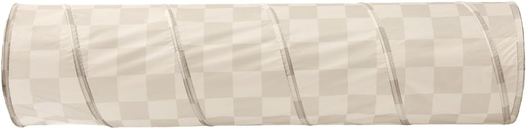 3 Sprouts - Krabbeltunnel für Kinder ab 1 Jahr – Spieltunnel Indoor &amp; Outdoor - Schachbrett-beige, S