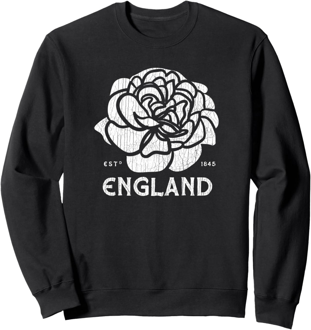 Rugby English Top White / Red Rose Flag of England Sweatshirt