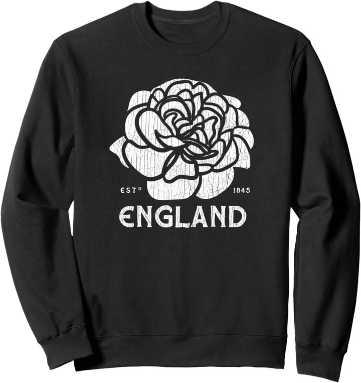 Rugby English Top White / Red Rose Flag of England Sweatshirt