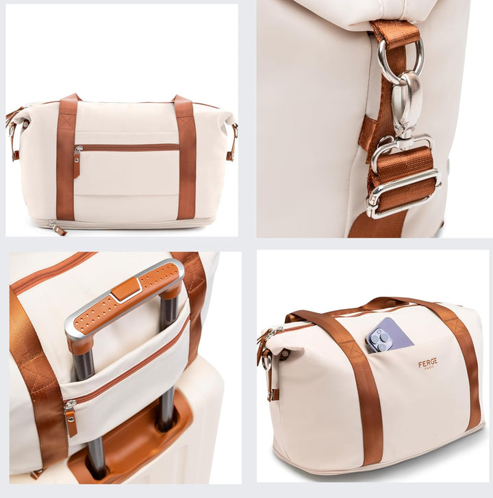FERGÉ Handgepäck Koffer Set 3 teilig Kabinenkoffer Hartschale 55 x 40 x 22 cm + Reisetasche + Kultur