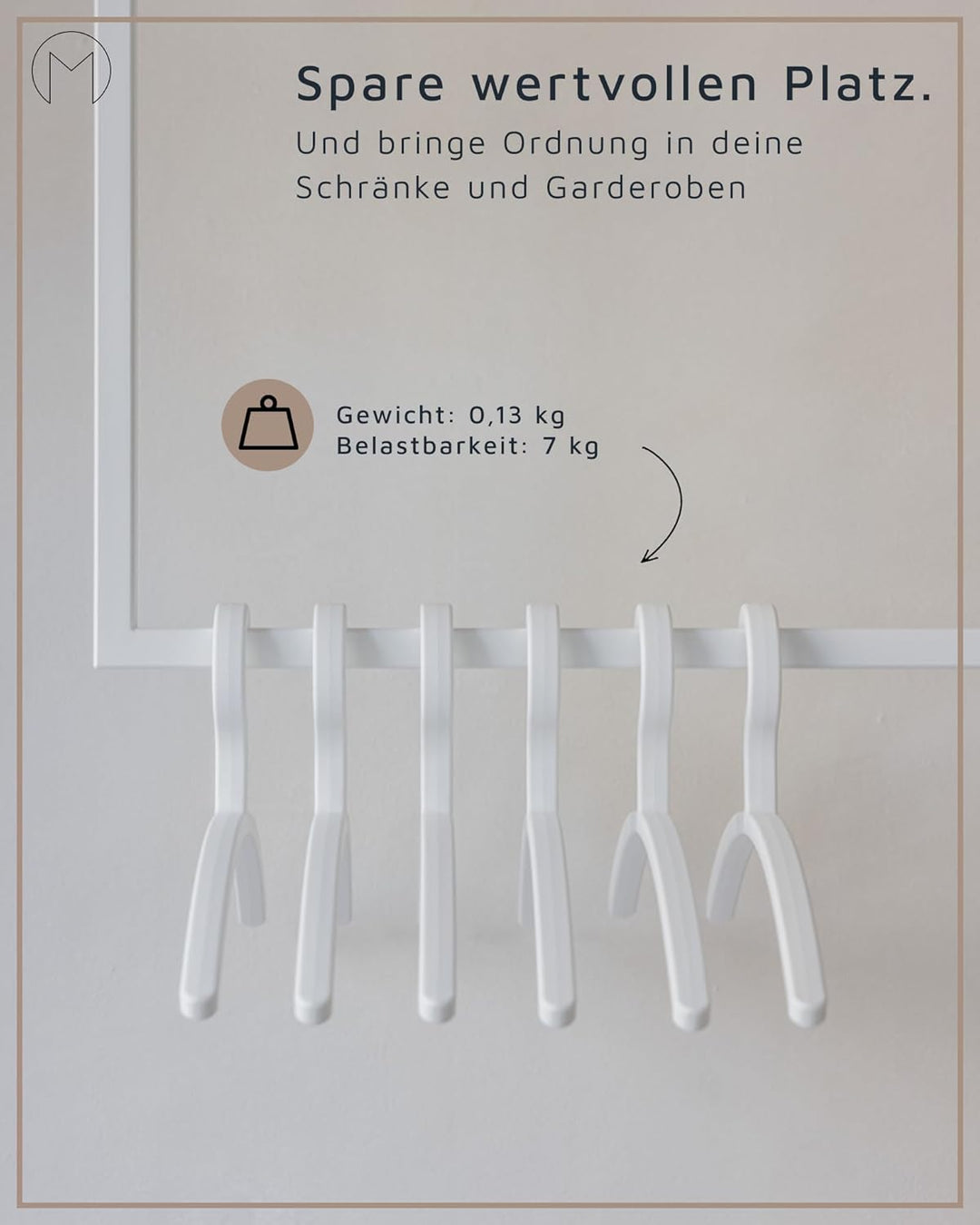 Metallbude Kleiderbügel FAY - 3er Set Weiss - Bügel Kunststoff - Modernes & Platzsparendes Design -