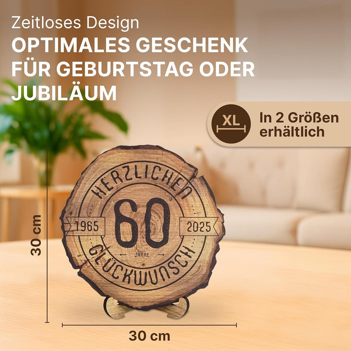 DARO Design - Holzscheibe - 40 Jahre - Grösse 30cm- Geschenk zum Jubiläum, 40 Geburtstag, Jahrestag