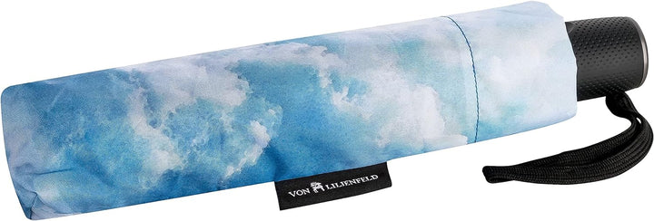 VON LILIENFELD Regenschirm Taschenschirm Wolken Hamburger Himmel Windfest Auf-und-Zu-Automatik Stabi