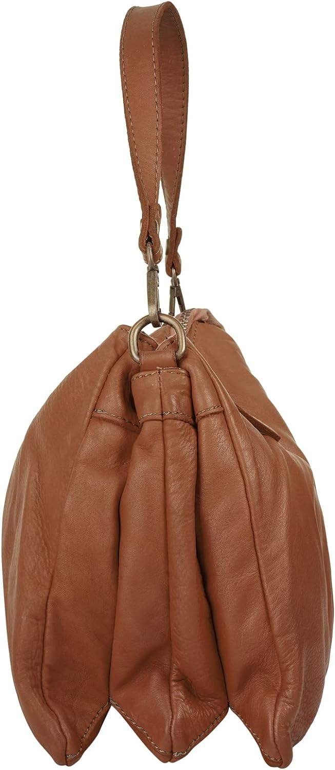 Samantha Look Umhängetasche echt Leder Damen - 021672 Cognac, Cognac