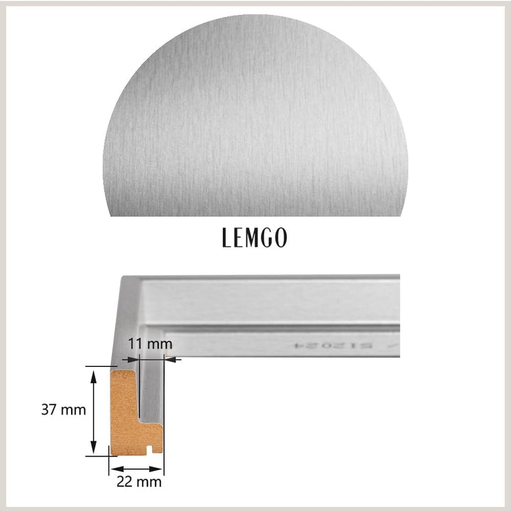 Bildershop-24 Schattenfugenrahmen Lemgo für Keilrahmenbilder und Leinwände 24x30cm Silber Alu geschl