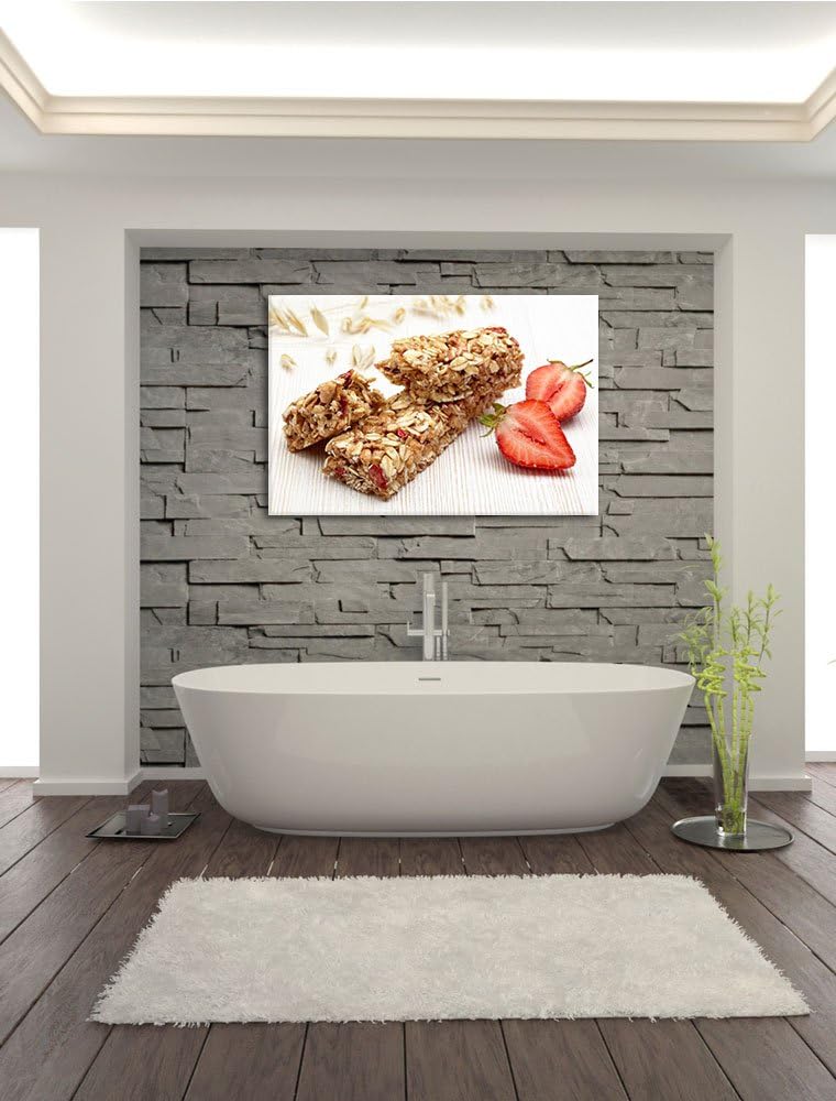 Gesunde Müsliriegel Format: 60x40 auf Leinwand, XXL riesige Bilder fertig gerahmt mit Keilrahmen, Ku