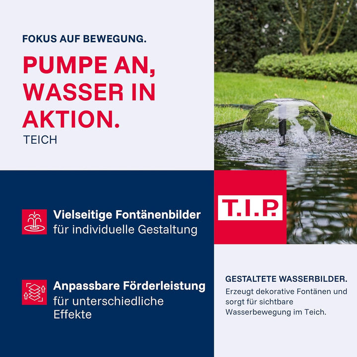 T.I.P. Wasserspielpumpe WPS 2000 R (bis 2.000 l/h Fördermenge, Förderhöhe max. 2,5 m, für den Einsat