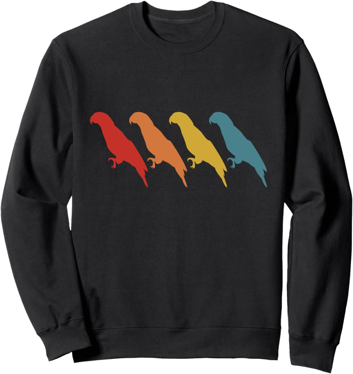 Retro Papagei Silhouetten Vintage Bunte Parrot Parakeet Art Sweatshirt