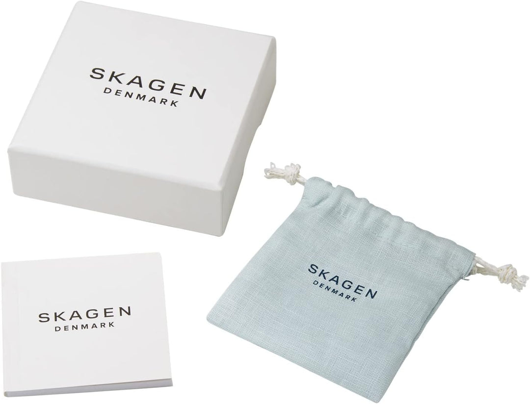 Skagen Damen-Halskette, Agnethe Perlen-Anhänger-Halskette Gold und Weiss, Gold und Weiss