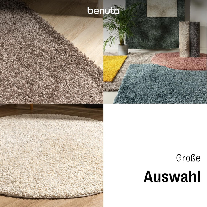 benuta Basic Waschbarer Hochflorteppich Soho - Kunstfaser - Rechteckig & im Style: Uni, Minimalistis