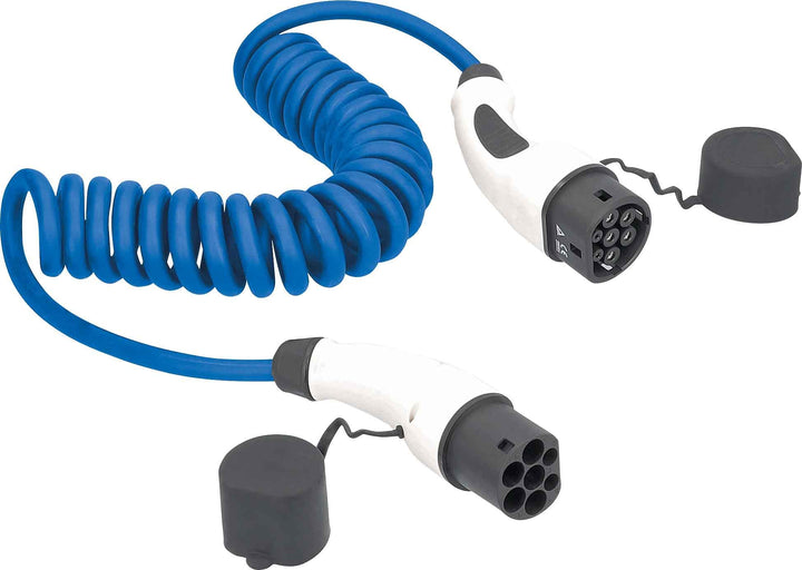 as - Schwabe Typ 2 Ladekabel Spiral für Hybrid &amp; Elektroautos 22 kW / 1-5 m / 32 A / 400 V - E-Auto
