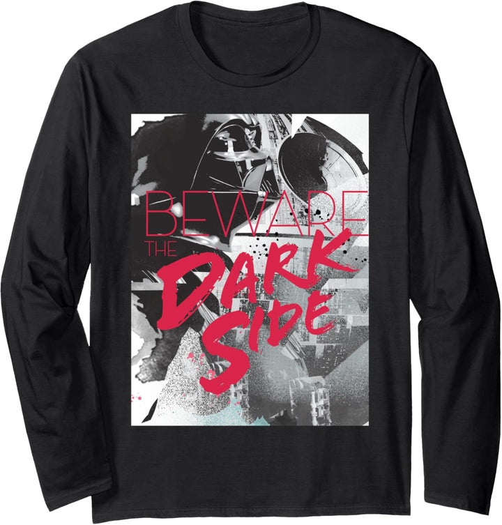 Star Wars Darth Vader Beware The Dark Side Text Poster Langarmshirt