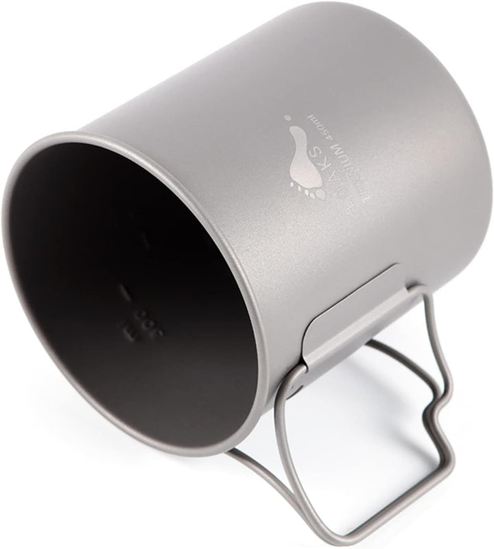 TOAKS 450 ml Titanbecher für Rucksackreisen, Camping, Kaffeekanne, ultraleichtes Campinggeschirr 450