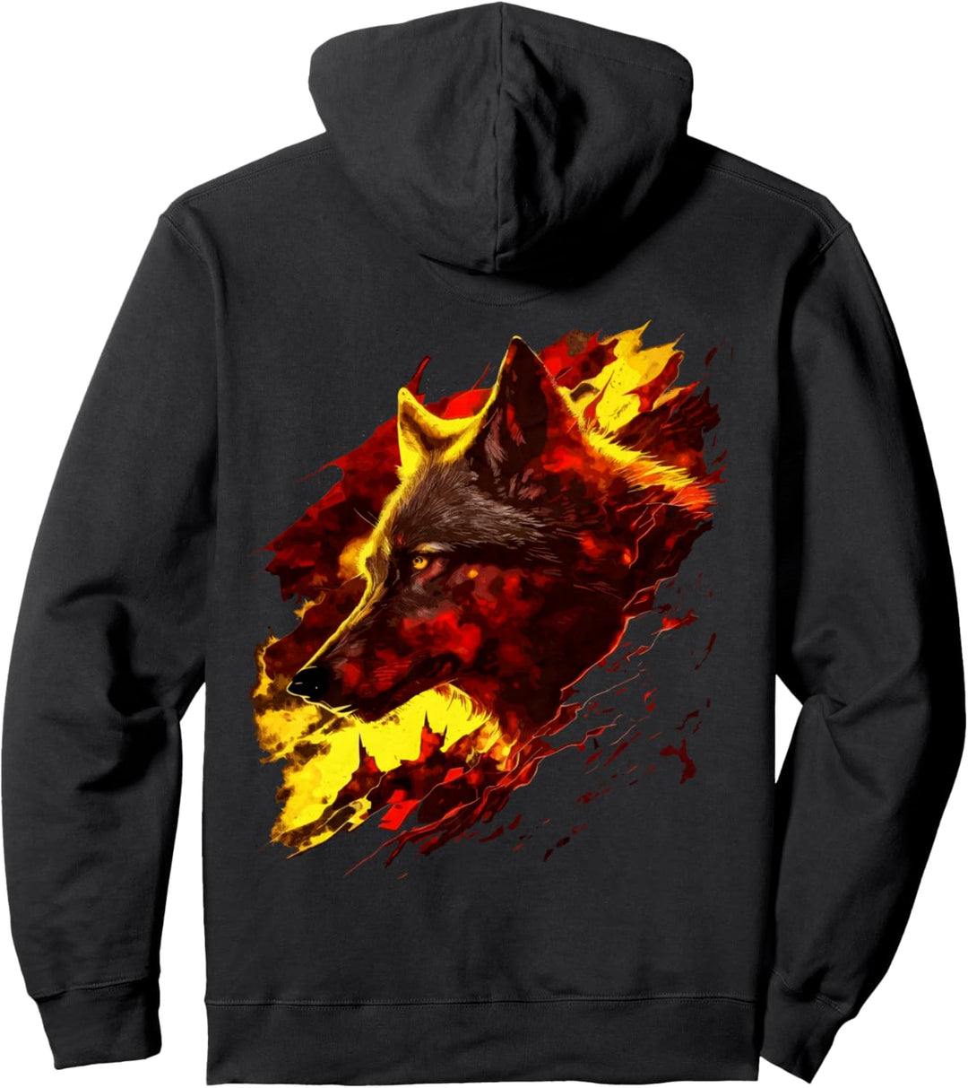 Mystische Farben der iberischen Wolf-Spanien-Flagge Pullover Hoodie