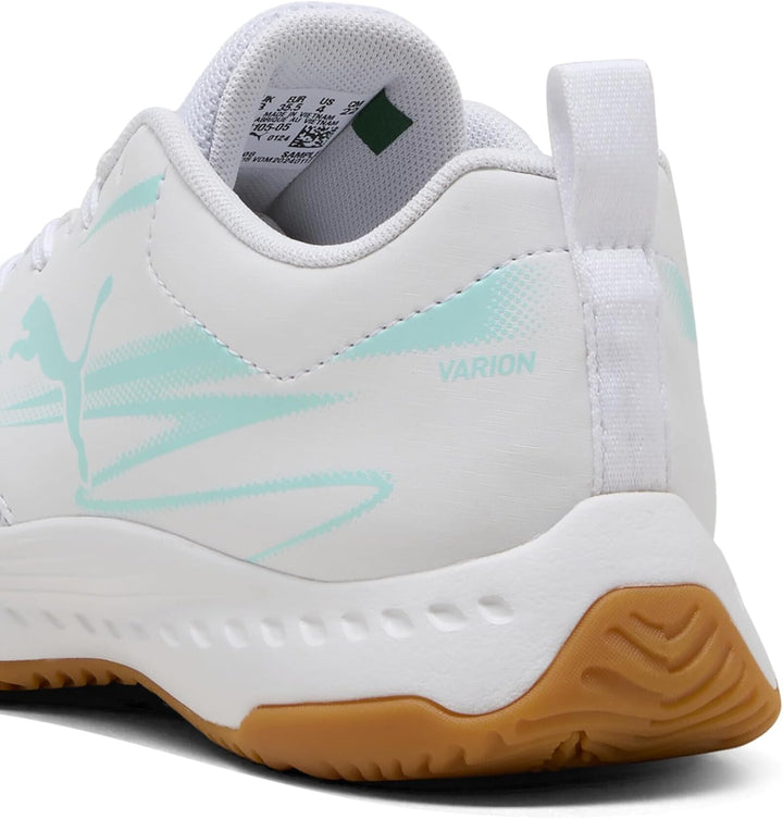 PUMA Unisex Kinder Varion Li JrIndoor Court Shoe 33 EU Electric Peppermint Puma White Gum, 33 EU Ele