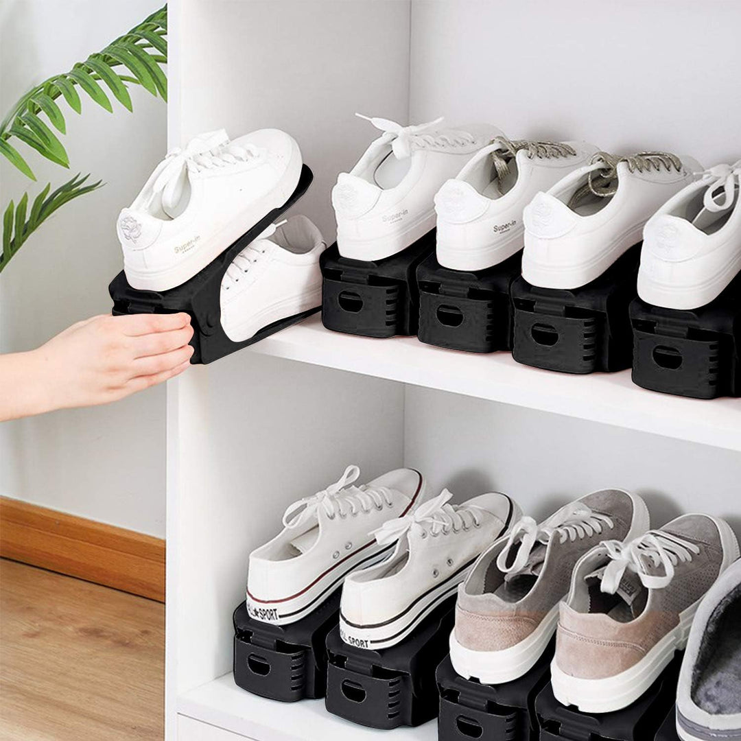 SUBTLETY Einstellbare Schuhstapler 40 Stück PP Schuhregale Höhenverstellbar Schuhorganizer rutschfes