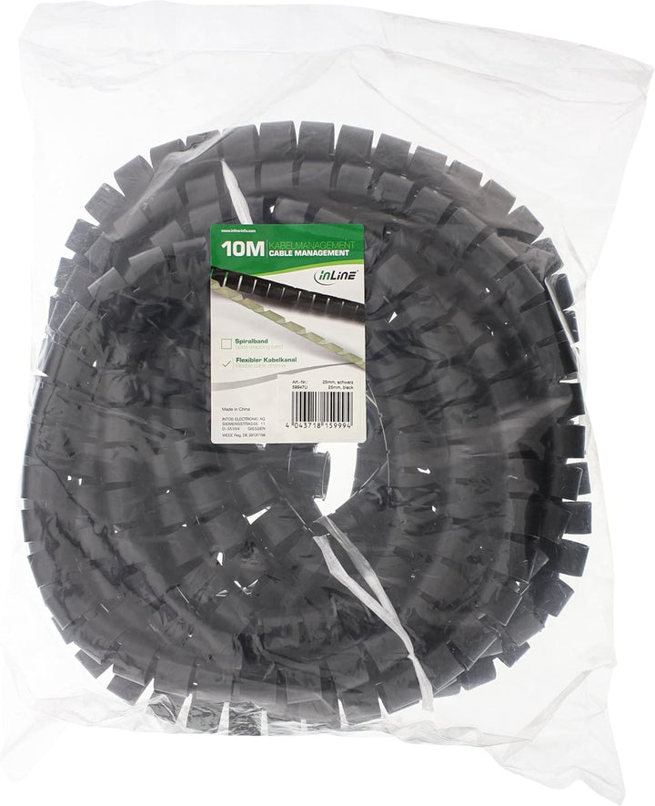 InLine 59947U flexibeler Kabelkanal 10m, schwarz, 25mm