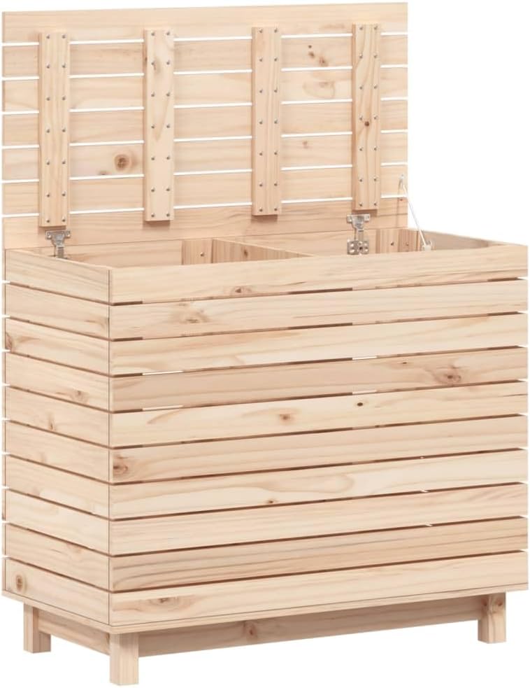 vidaXL Wäschetruhe, Wäschekorb mit viel Stauraum, Atmungsaktiv Wäschesammler mit Deckel, Wäschebox W