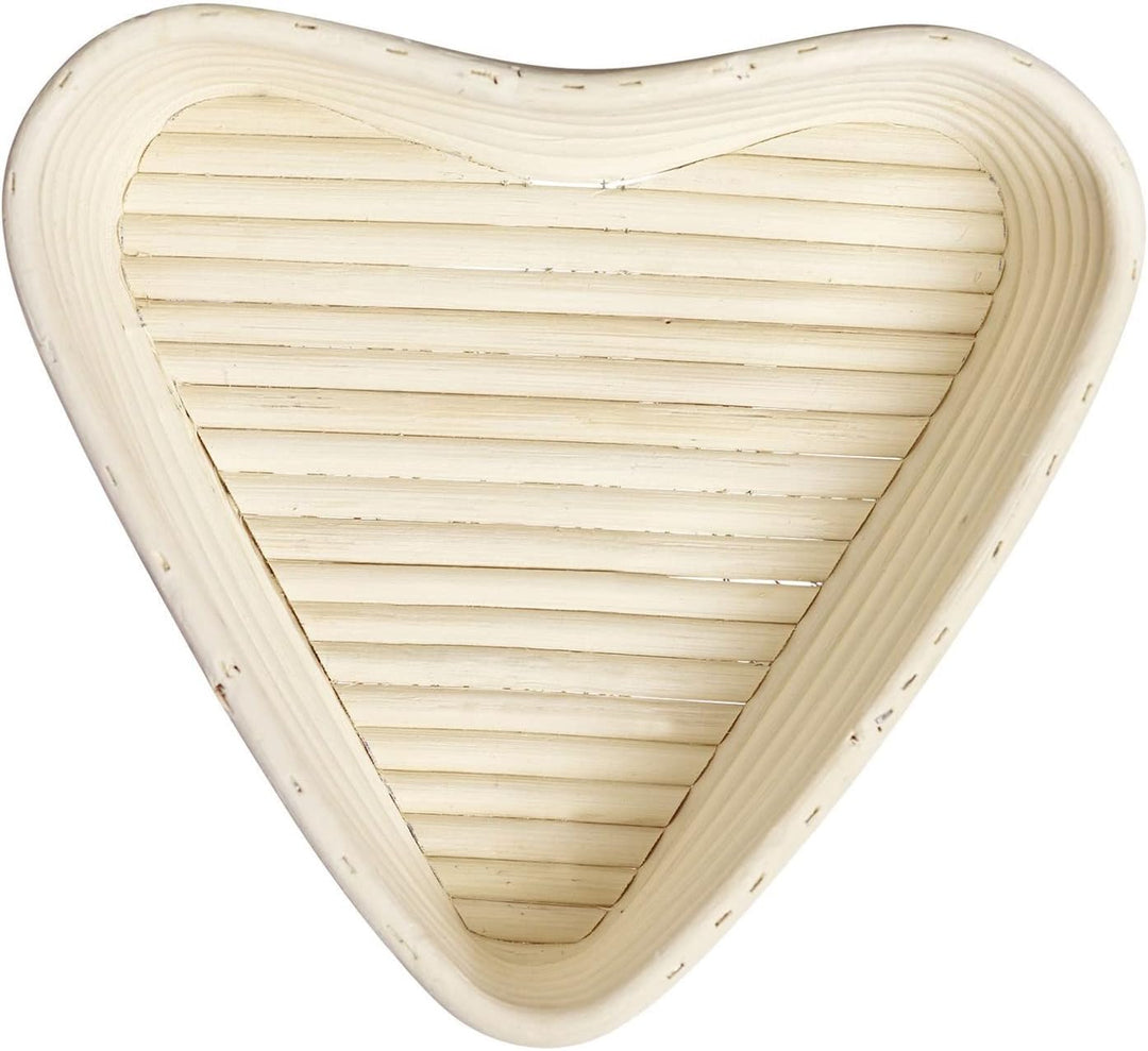 Westmark Gärkörbchen-Set, 2tlg., Gärkörbchen in Herzform + Bezug, Peddigrohr/Baumwolle, Hellbeige/Be