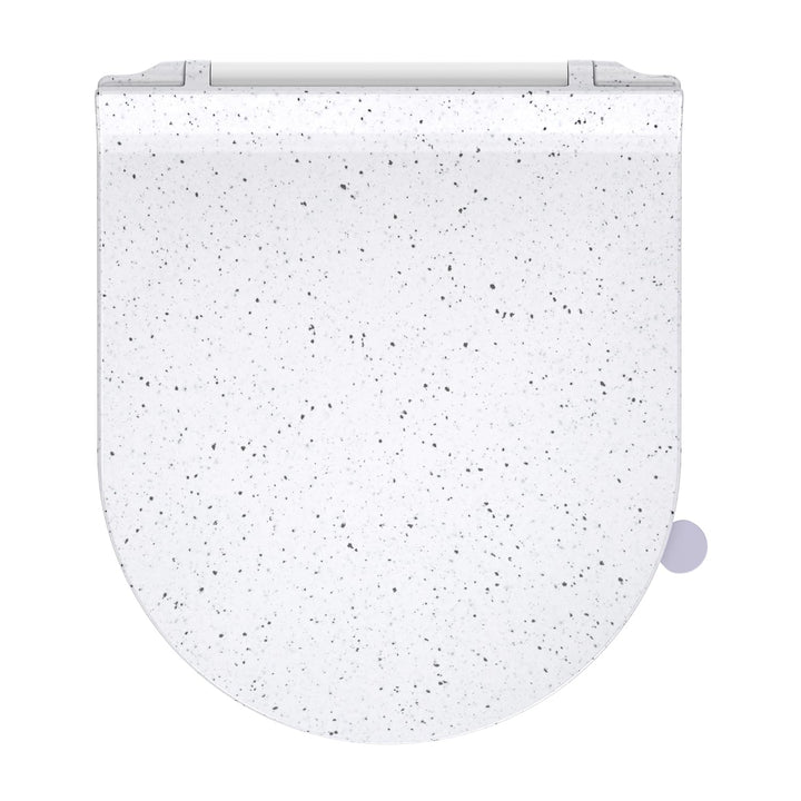 WC Sitz mit Absenkautomatik, Toilettendeckel d Form, Weiss Marmor Klodeckel, Klobrille Softclose, To