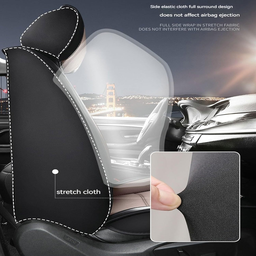 Universal Autositzbezug Komplettset Nappaleder Sitzbezüge,Sitzbezug mit Airbag-Kompatibilität,Auto S