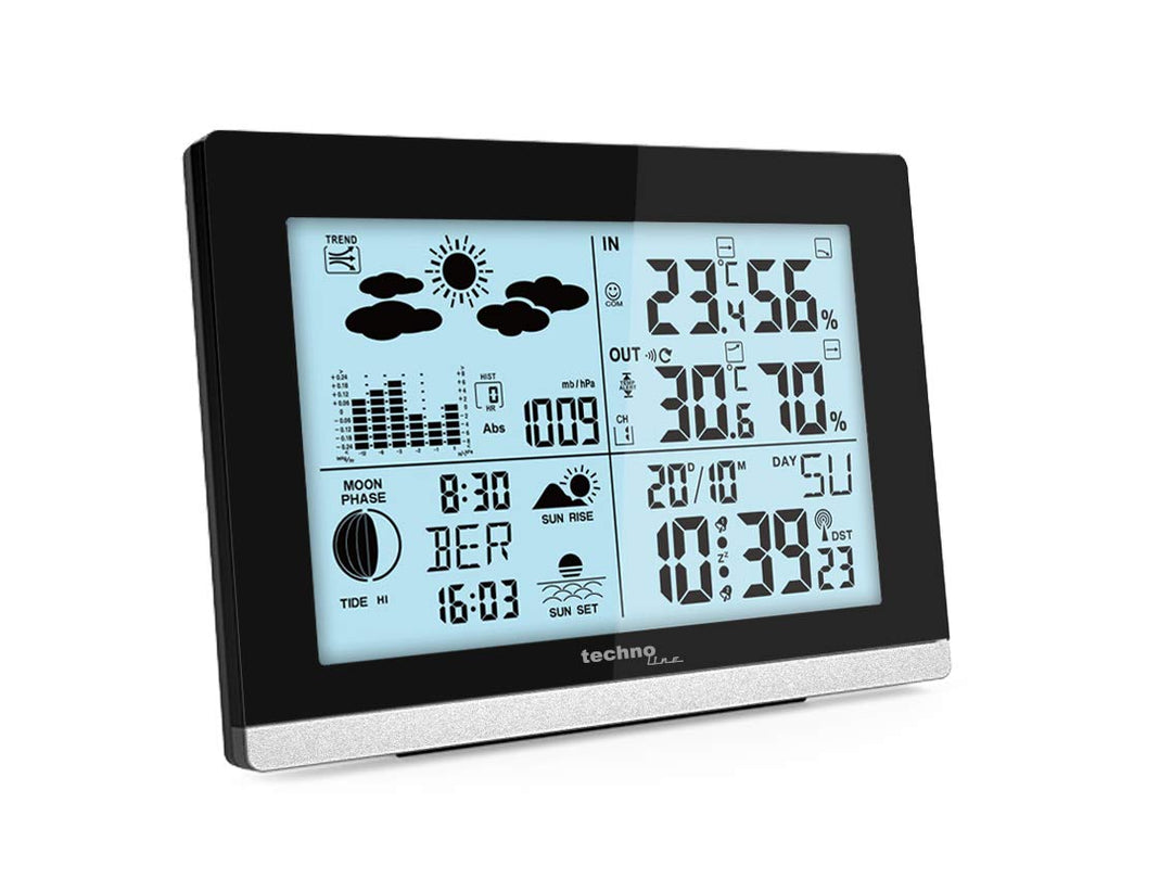 Technoline edel und modern die WS6762 moderne Wetterstation, schwarz Hochglanz WS6762 schwarz