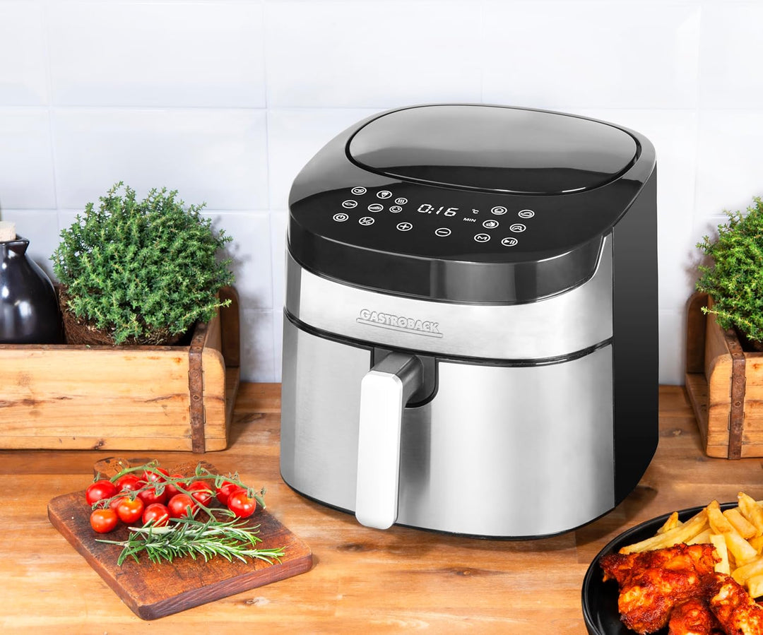 GASTROBACK #42583 Design Heissluftfritteuse Air Pro XXL, Air Fryer mit 6,5 Liter Füllvolumen, 8 vore