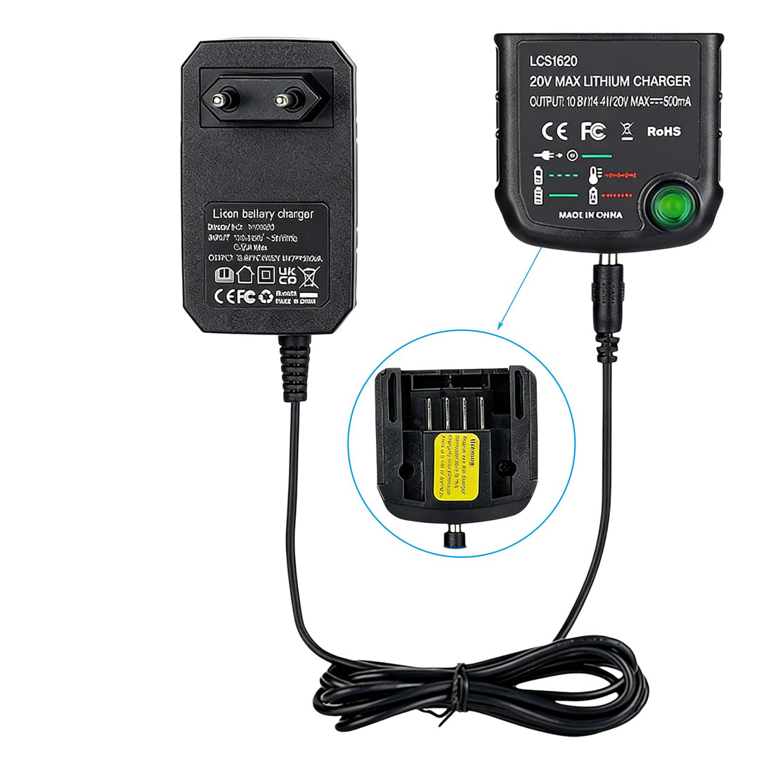 18V/20V Ladegerät Kompatibel mit Black &amp; Decker 18V Ladegerät für Black und Decker Akku Lithium-Ione