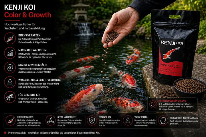 KENJI KOI Color & Growth 5kg 6mm Farbfutter & Wachstumsfutter High Growth & Color Koifutter Teichfis