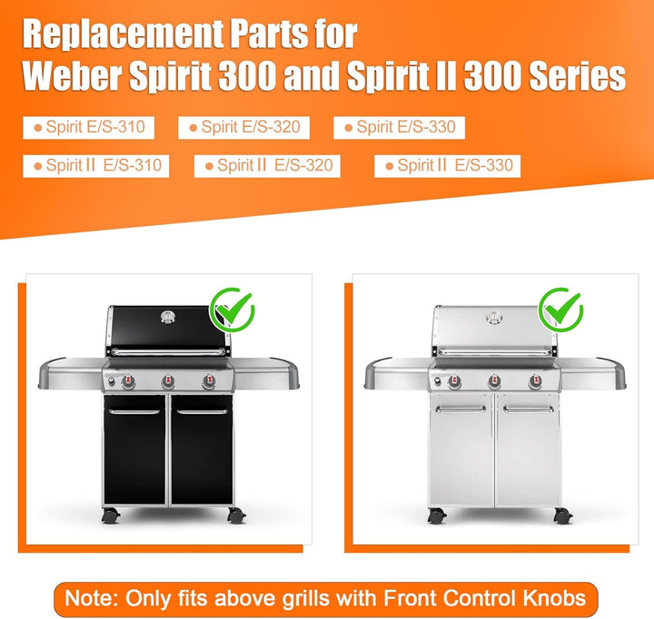 7636 Flavorizer Bar mit 69787 Edelstahl Brenner für Weber Spirit E-310 S-310 E-320 S-320 mit vordere