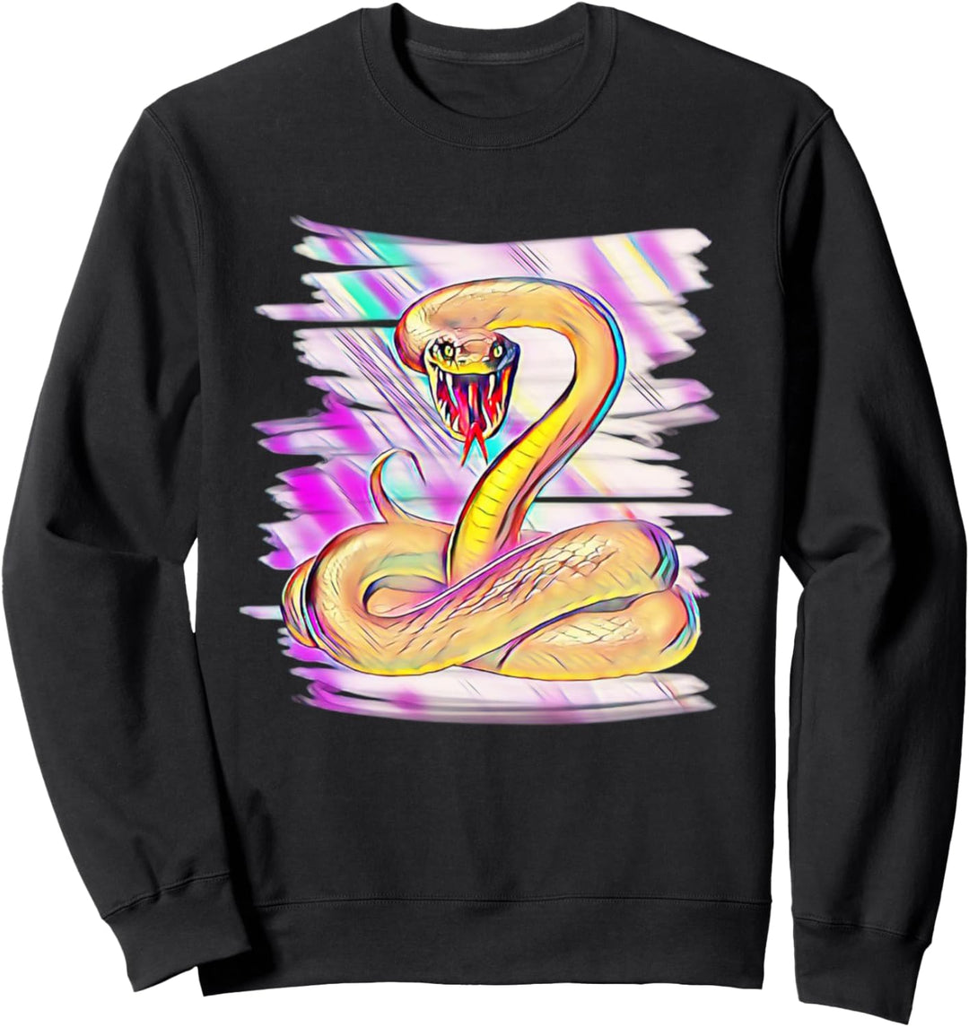 Cobra Schlange Motiv Terrarium giftiges Reptil Schlangen Sweatshirt