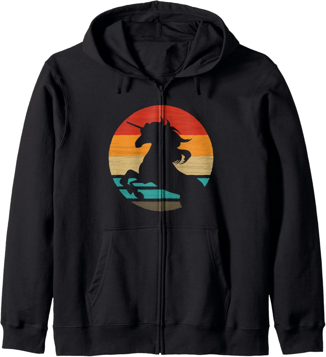 Einhorn Retro Style Vintage Kapuzenjacke