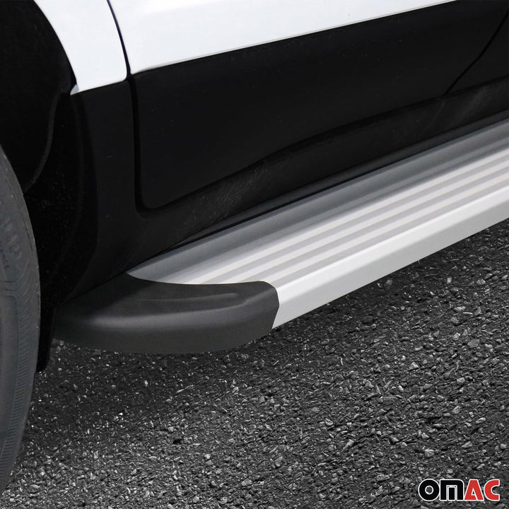 OMAC Trittbretter Seitenbretter kompatibel mit Renault Kadjar 2015-2022 Aluminium Silber Seitenbrett