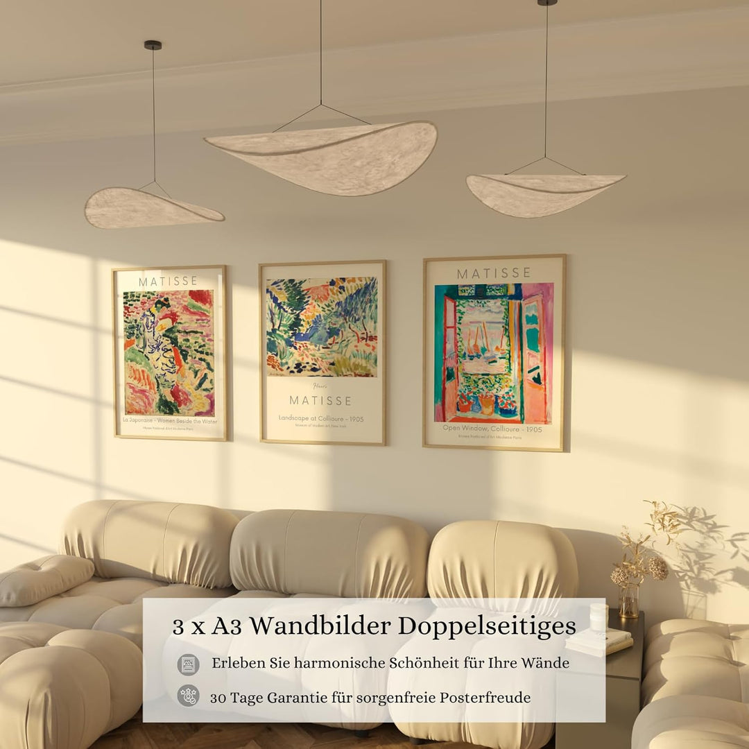 ZoeyAustin® 3 Doppelseitiges Kunstdruck Poster Set, Ohne Rahmen, DIN A3 (30cm x 42cm), Stilvolles Wa