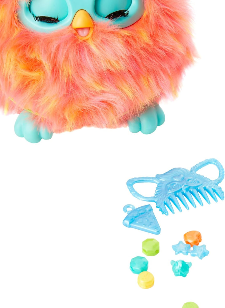 Furby Korallenroter Plüsch, interaktiv – Französische Version (Die Verpackung kann variieren)