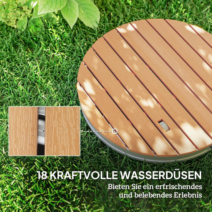 Outsunny Bodendusche Gartendusche mit einstellbar Fussrad Aluminium Aussendusche bis 4 m Fontänenhöh