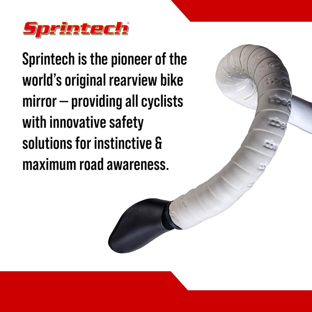 Sprintech Herren Fahrradspiegel, schwarz, Black Schwarz Black, Schwarz Black