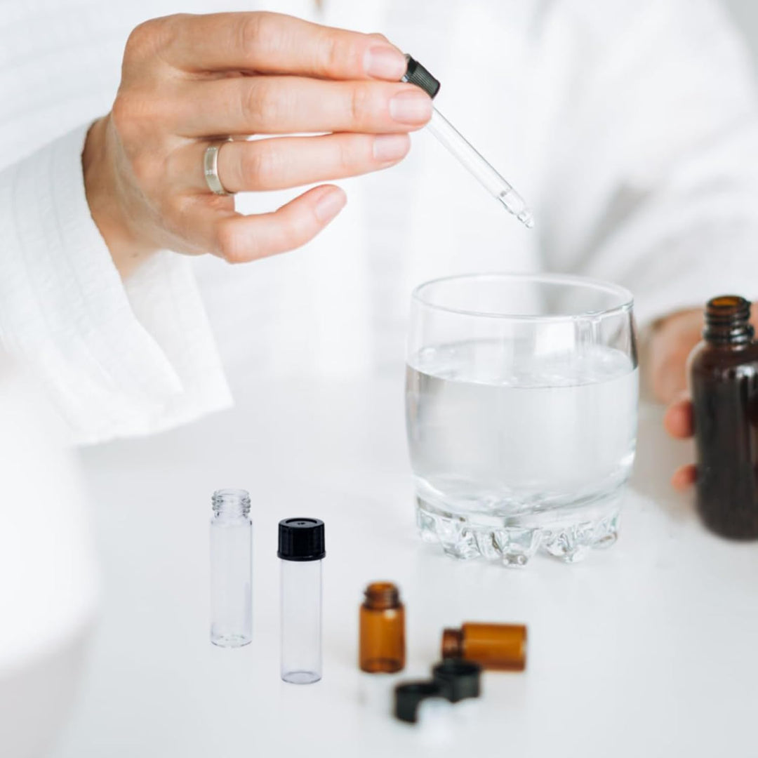 ALWSCI 144 Stück Glasfläschchen 4ml Probe Klarglas Fläschchen, Probenahme Glasflaschen mit Schraubve