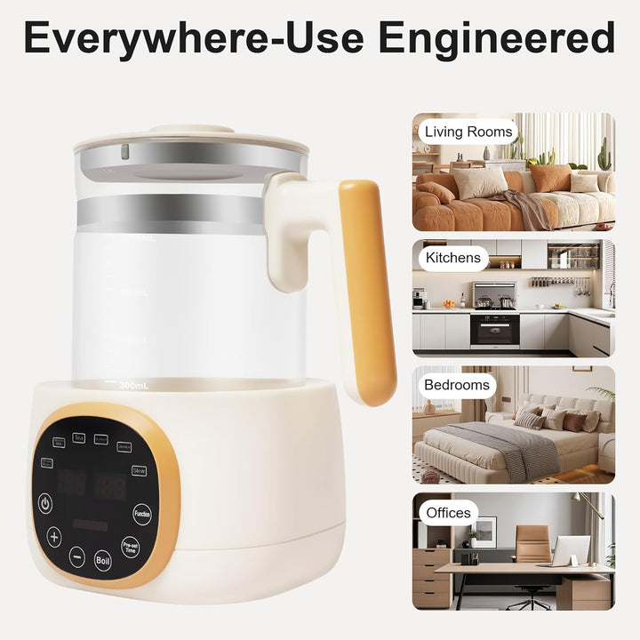 1,3L Flaschenwärmer Baby, 600w Flaschenzubereiter Baby, 72 Stunden Thermostat Bottle Warmer, Einstel