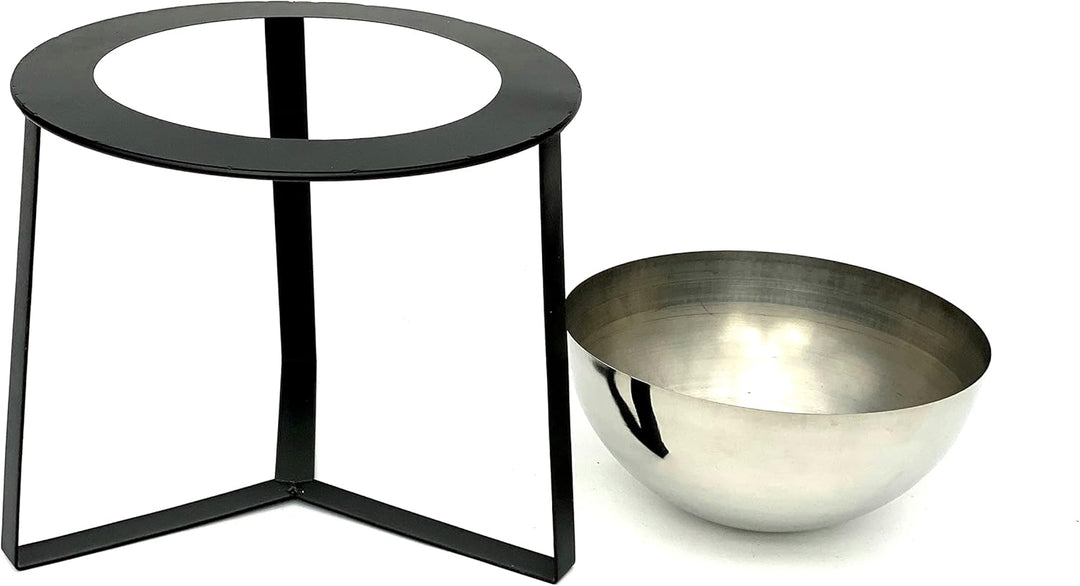 DanDiBo Blumenhocker Metall mit Topf Schwarz Silber 34 cm Blumenständer 96091 L Blumensäule Modern P