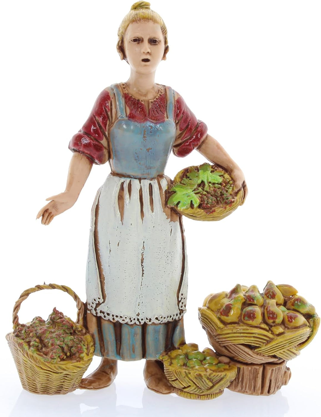 Moranduzzo Set 3 neapolitanische Hirten für Krippe 10 cm Massstab 1:20 - Unzerstörbare Krippenfigure