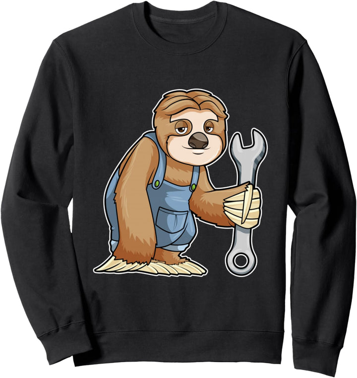 Faultier Mechaniker Schraubenschlüssel Sweatshirt